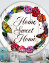 Home Sweet Home Flower Wreath - Cabin and Lodge Mirror - Circle Wall Mirror