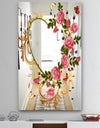 Rose Flower Heart - Cabin and Lodge Mirror - Large Wall Mirror