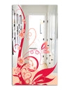 Pink Flower Vibrant Vine - Cabin and Lodge Mirror - Wall Mirror