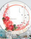 Pink Flower Bouquet - Cabin and Lodge Mirror - Round Wall Mirror