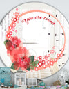 You Are Loved. Flower Wreath - Cabin and Lodge Mirror - Round Wall Mirror