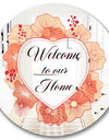 Welcome To Our Home. Pink Flower Heart II - Cabin and Lodge Mirror - Round Wall Mirror