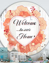 Welcome To Our Home. Pink Flower Heart II - Cabin and Lodge Mirror - Round Wall Mirror