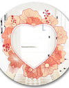 Pink Flower Heart Love - Cabin and Lodge Mirror - Round Wall Mirror