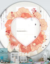 Pink Flower Heart Love - Cabin and Lodge Mirror - Round Wall Mirror
