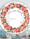 You Are Loved. Pink Flower Heart - Cabin and Lodge Mirror - Round Wall Mirror