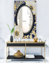 Botanical Gold Floral Arrangement I - Glam Mirror - Frameless Vanity Mirror