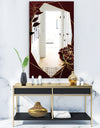 Black and Gold Marble Floral Geometric II - Glam Mirror - Frameless Vanity Mirror