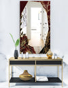 Black and Gold Marble Floral Geometric IV - Glam Mirror - Frameless Vanity Mirror