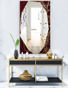 Black and Gold Marble Floral Geometric V - Glam Mirror - Frameless Vanity Mirror