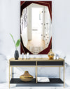 Black and Gold Marble Floral Geometric VII - Glam Mirror - Frameless Vanity Mirror