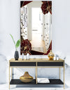 Black and Gold Marble Floral Geometric VIII - Glam Mirror - Frameless Vanity Mirror