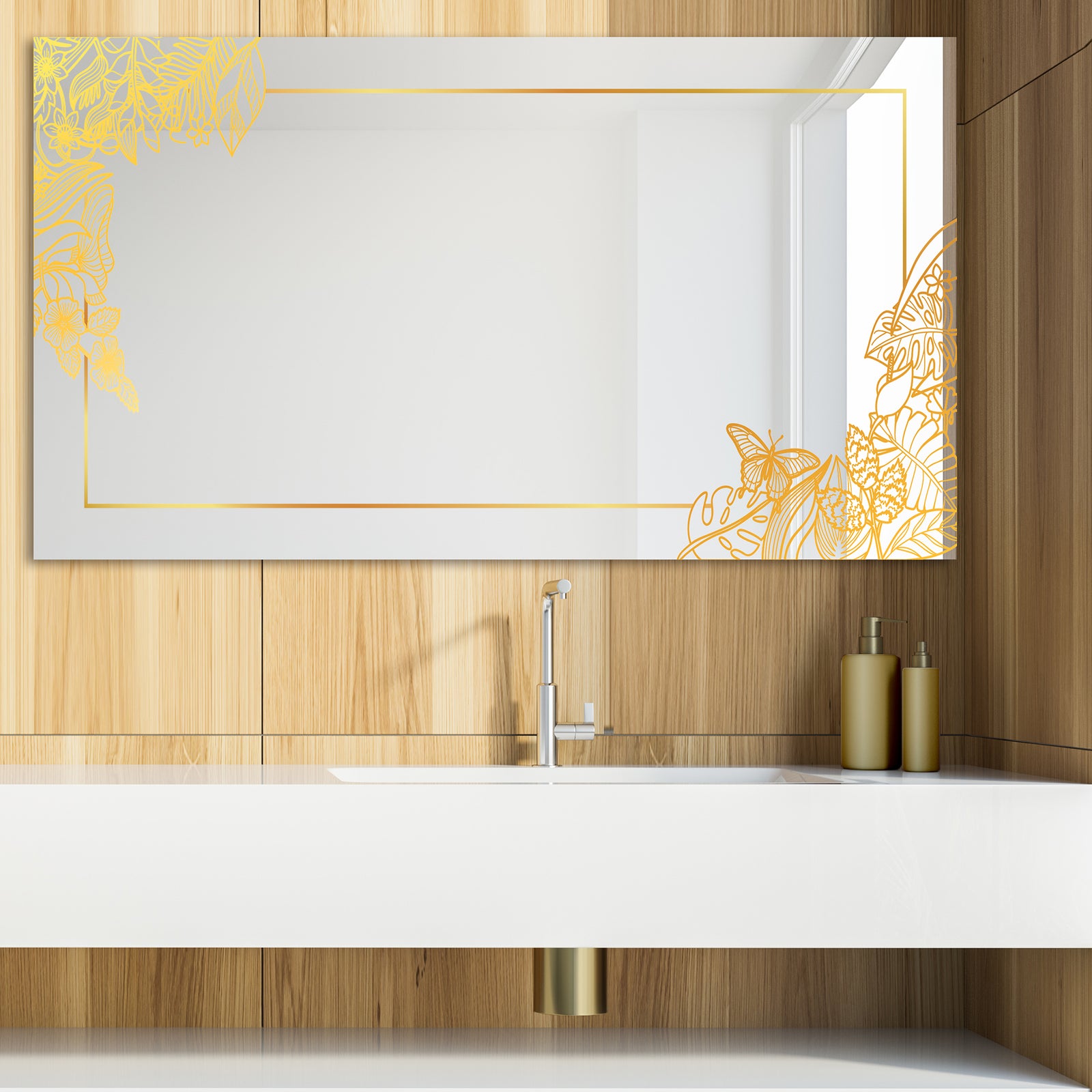 Capital Gold Botanical Bliss 10 - Glam Mirror - Modern Vanity Mirror