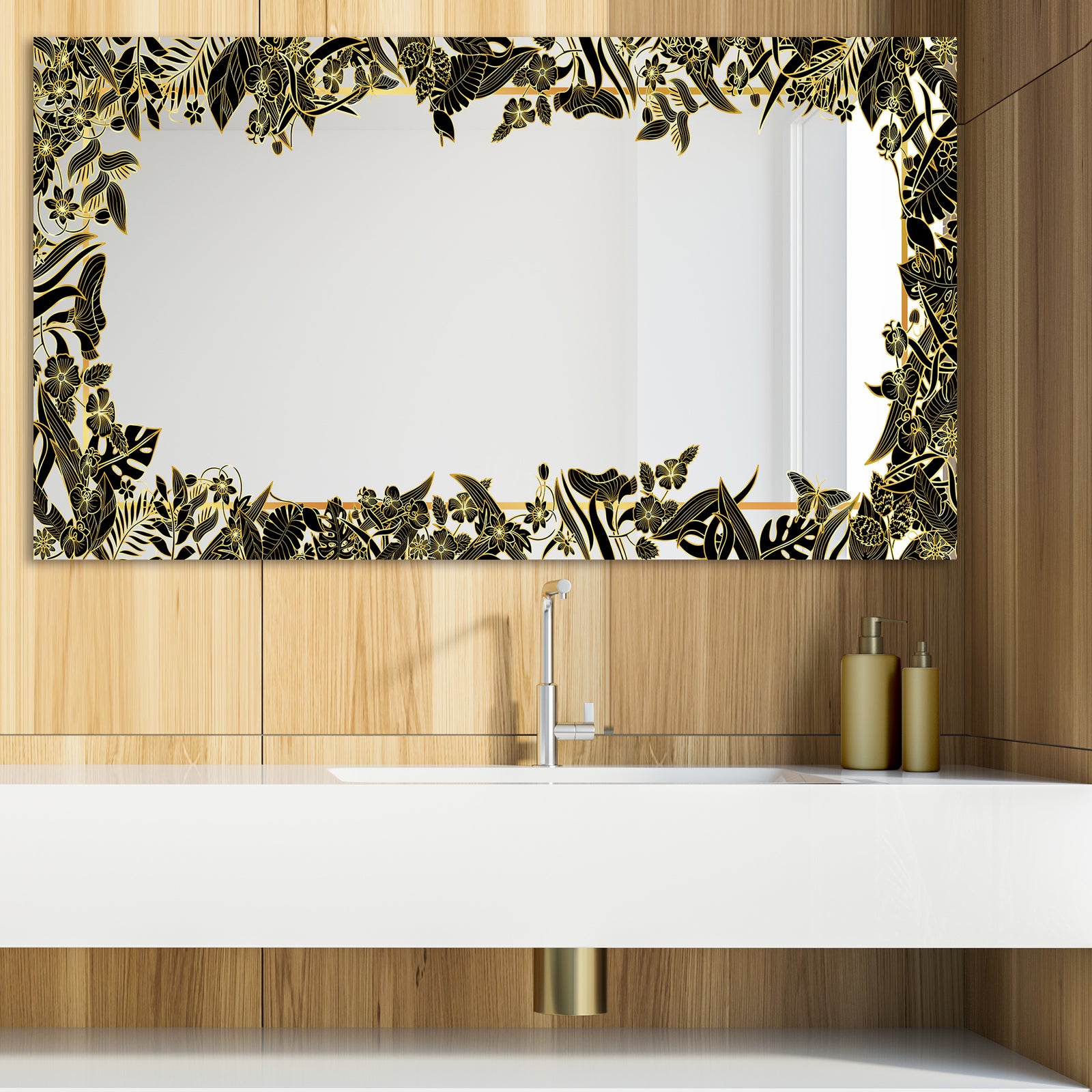 Capital Gold Botanical Bliss 13 - Glam Mirror - Modern Vanity Mirror