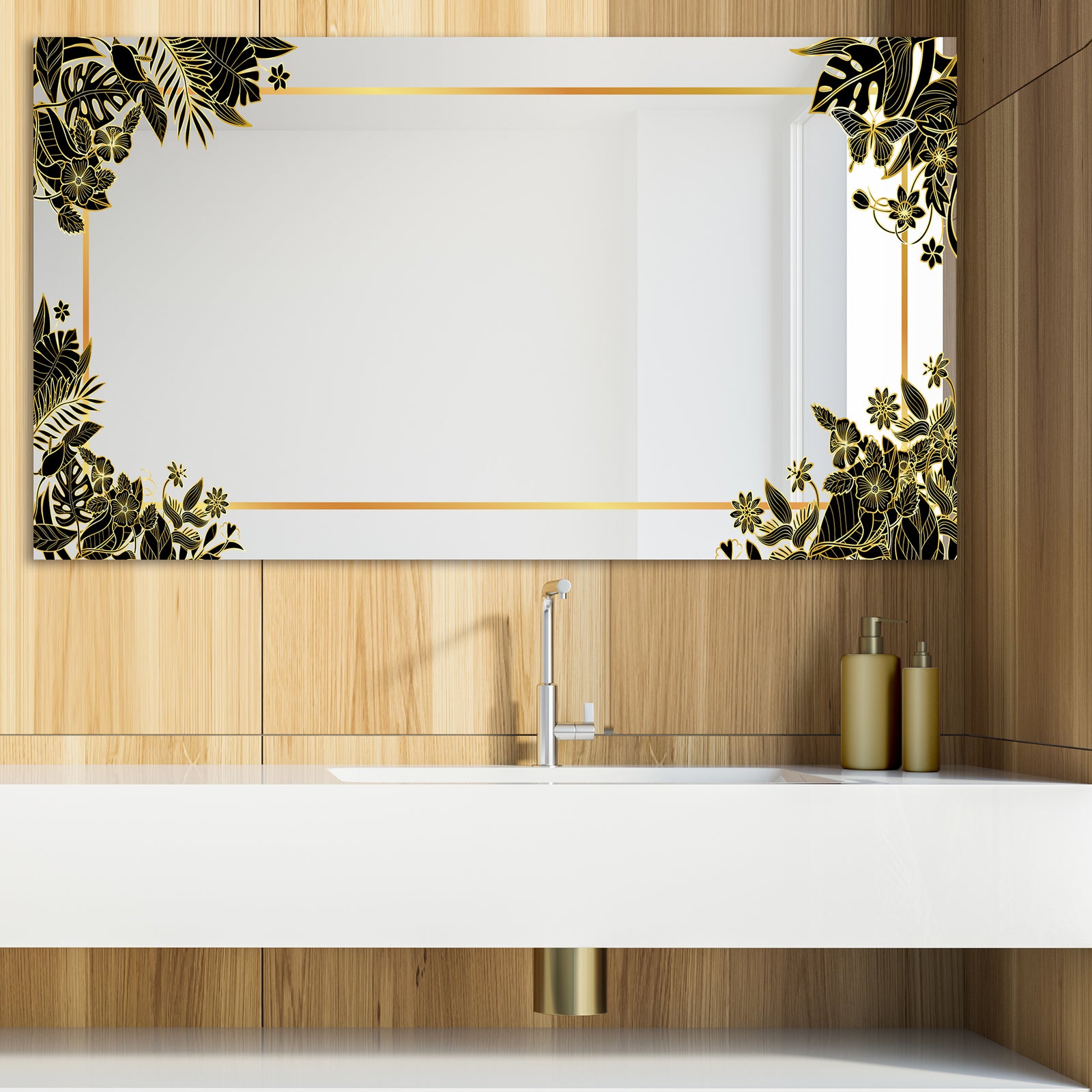 Capital Gold Botanical Bliss 15 - Glam Mirror - Modern Vanity Mirror