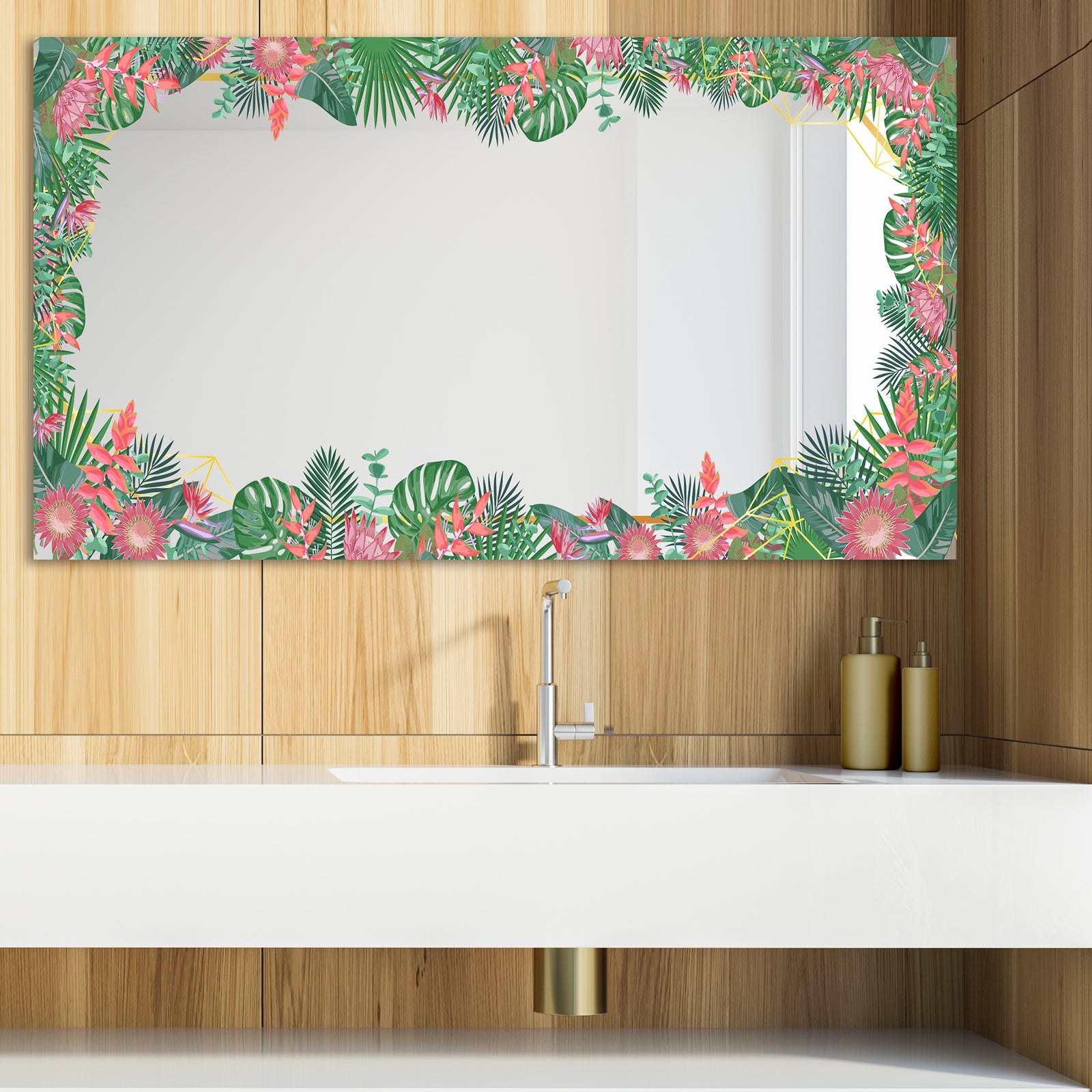 Efflorescent Gold Pink 17 - Glam Mirror - Modern Vanity Mirror