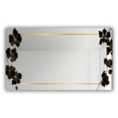 Gold Botanical Obsidian 9 - Glam Mirror - Modern Vanity Mirror