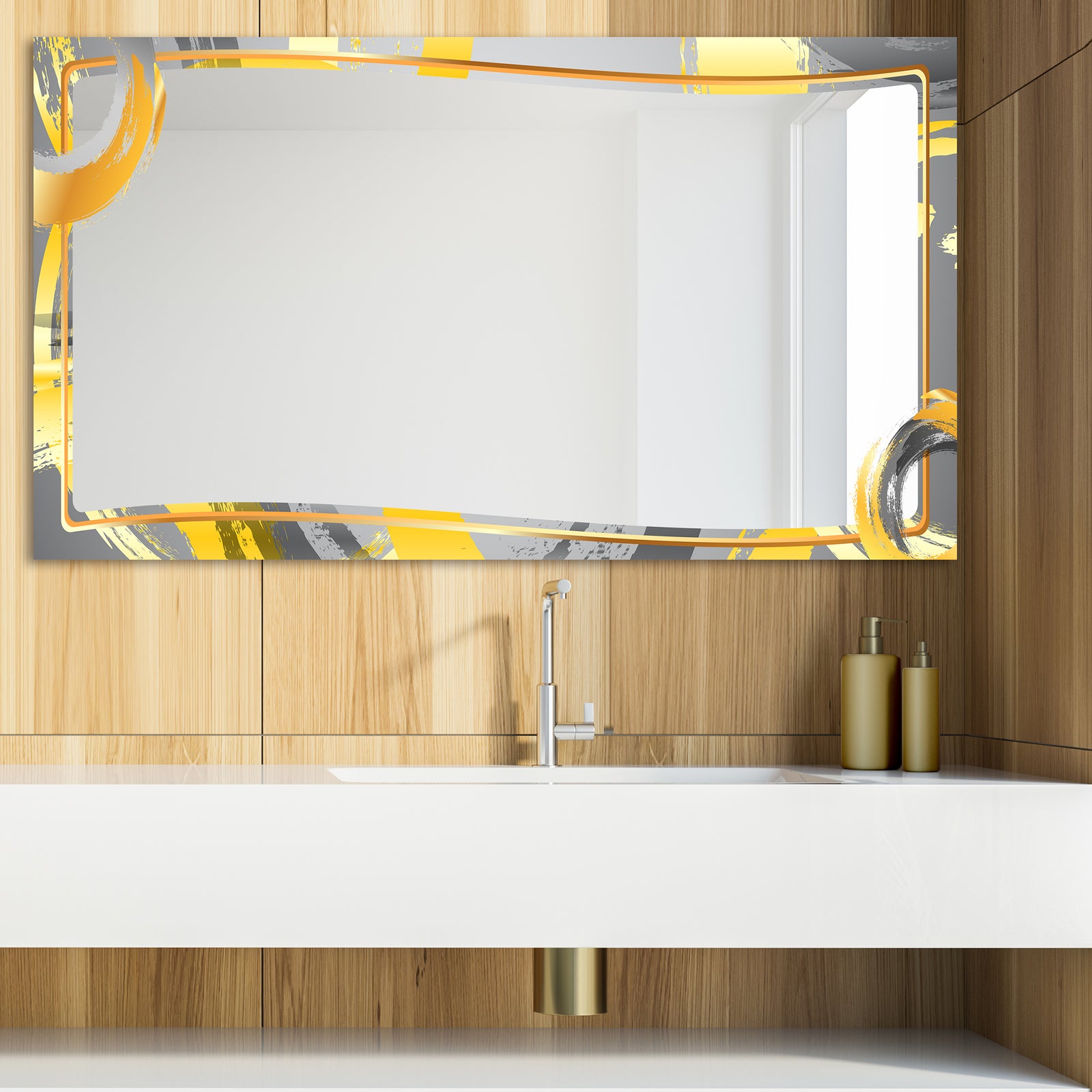 Gold and Pink Frame 4 - Glam Mirror - Modern Vanity Mirror