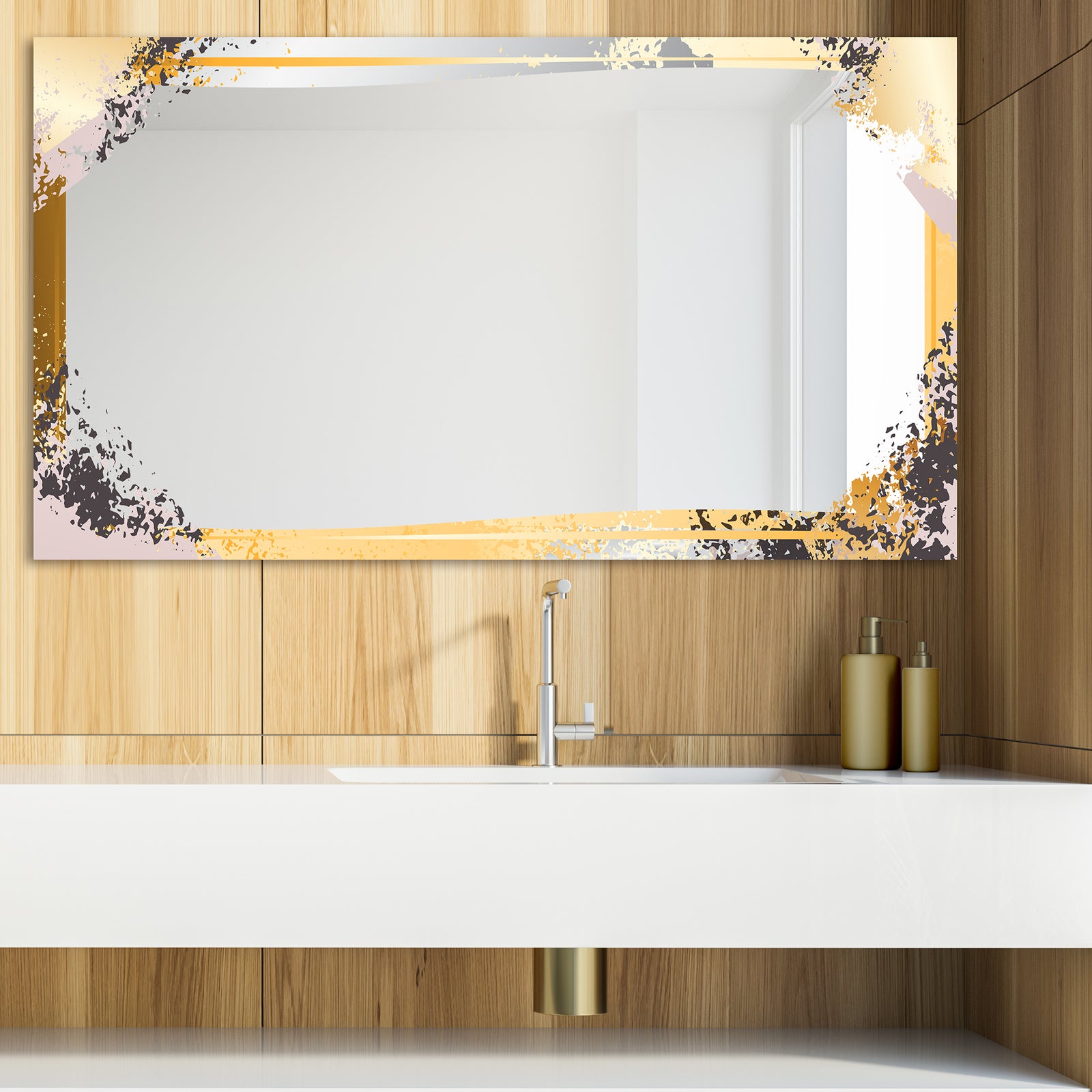 Gold and Pink Frame 10 - Glam Mirror - Modern Vanity Mirror