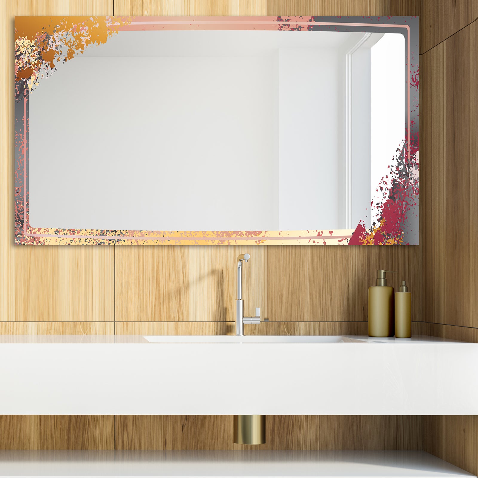 Gold and Pink Frame 11 - Glam Mirror - Modern Vanity Mirror