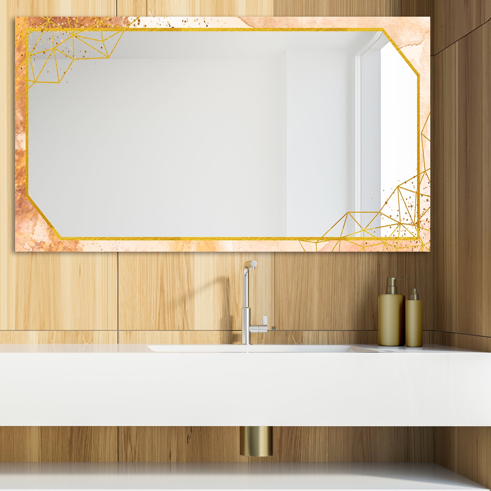 Gold and Pink Frame 20 - Glam Mirror - Modern Vanity Mirror