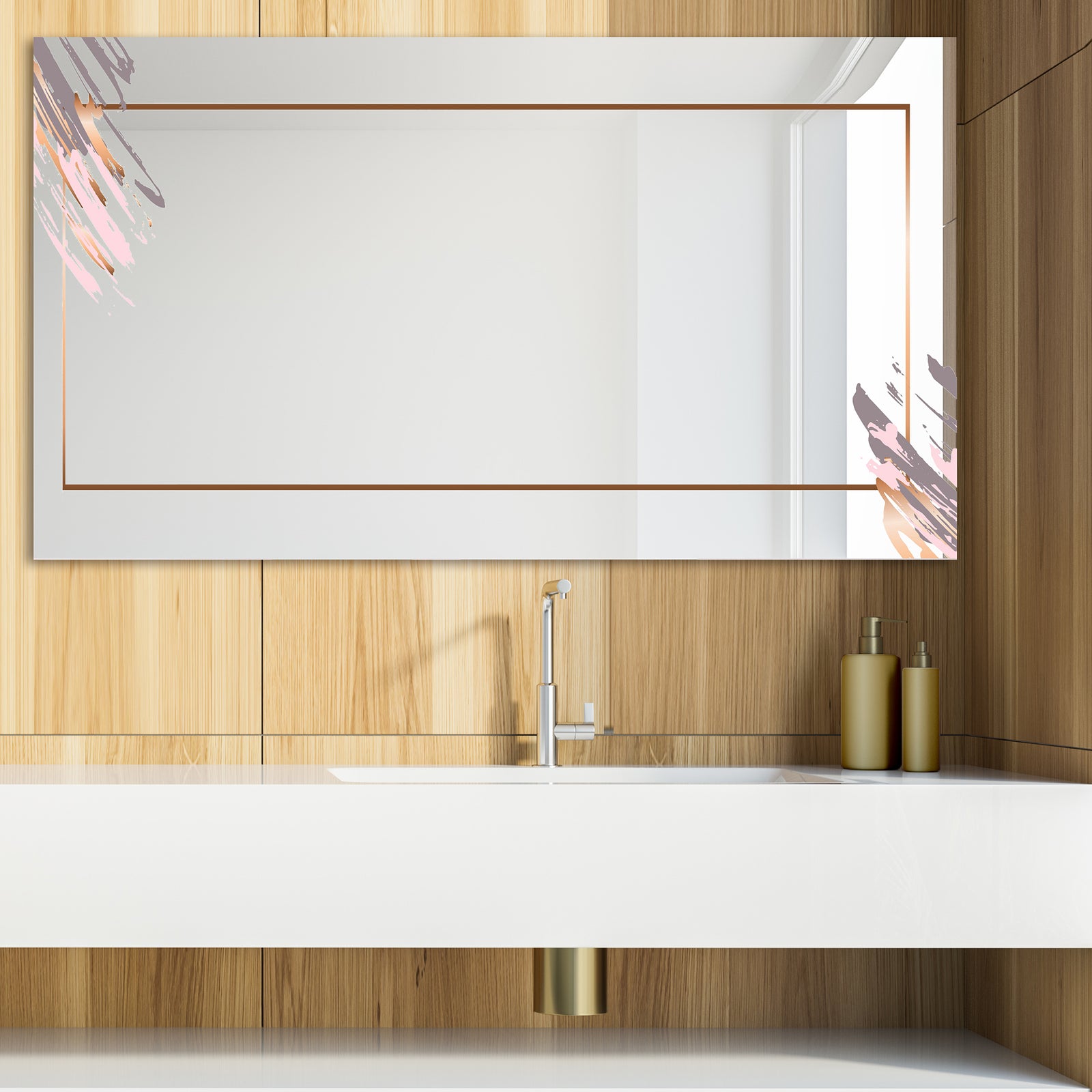 Copper Minimal 10 - Glam Mirror - Modern Vanity Mirror