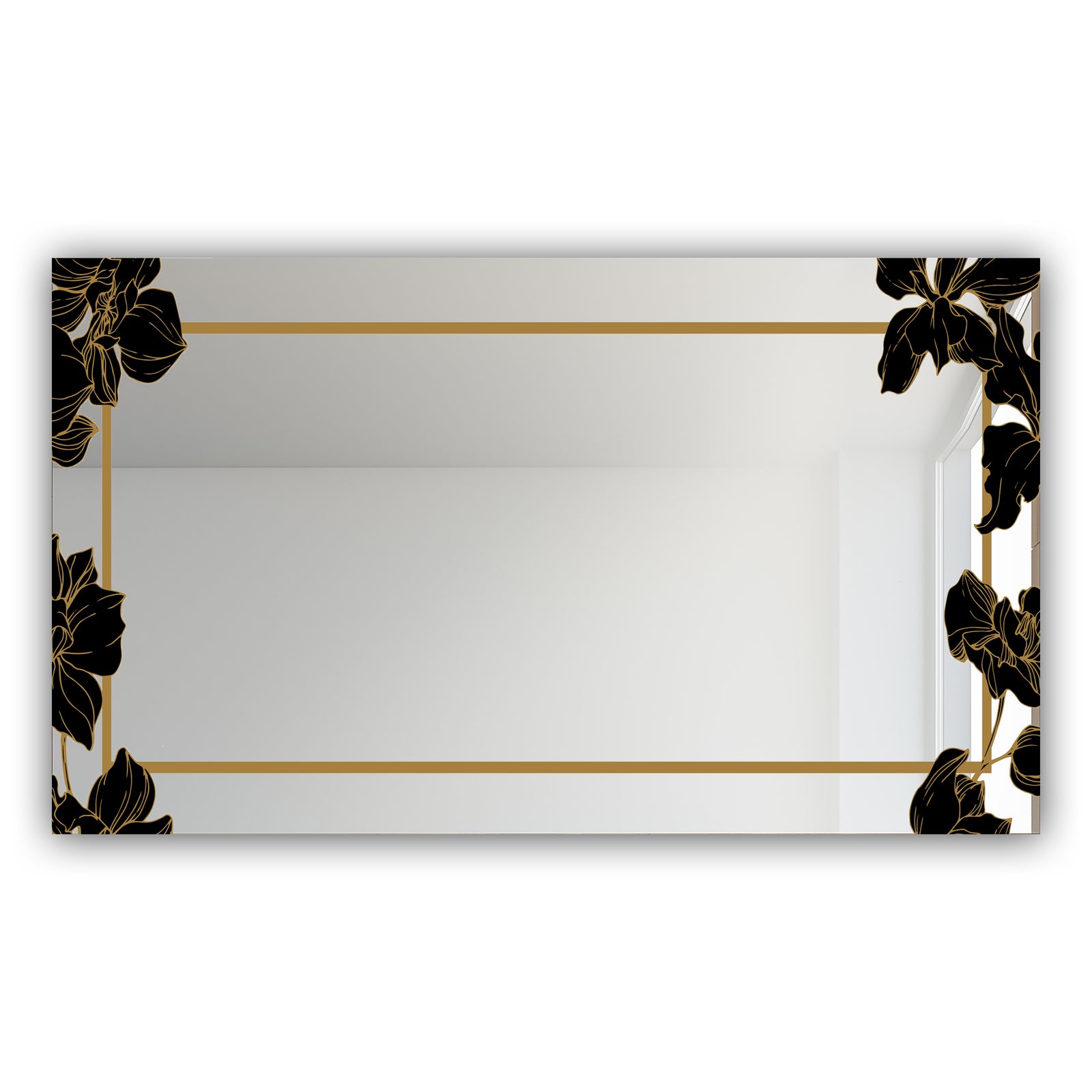 Gold Botanical Obsidian 12 - Glam Mirror - Modern Vanity Mirror