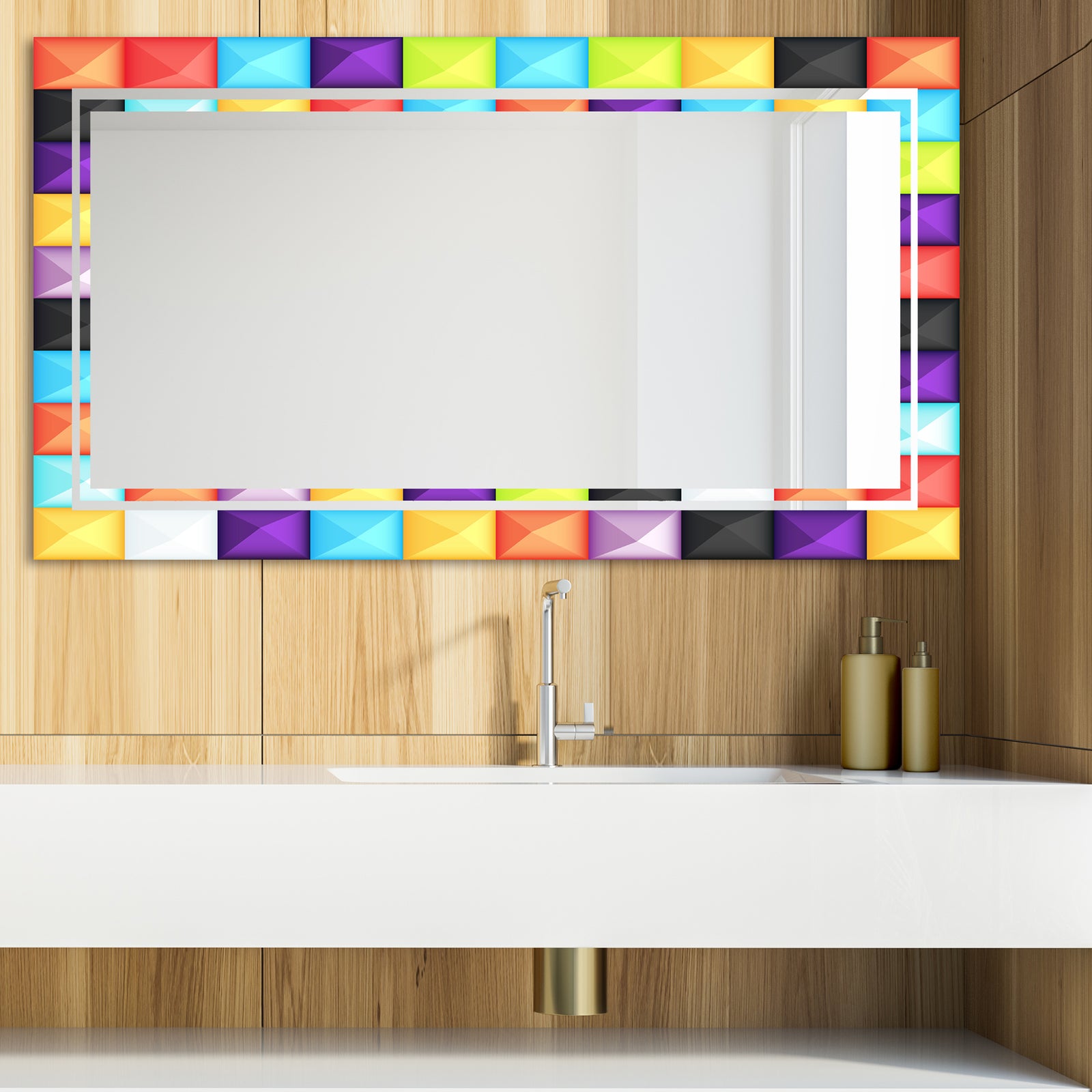 Capricious Colorfields 5 - Glam Mirror - Modern Vanity Mirror