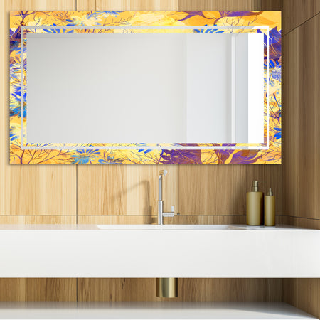 Imprints Flowers and Herb Pattern 2 - Glam Mirror - Modern Vanity Mirror