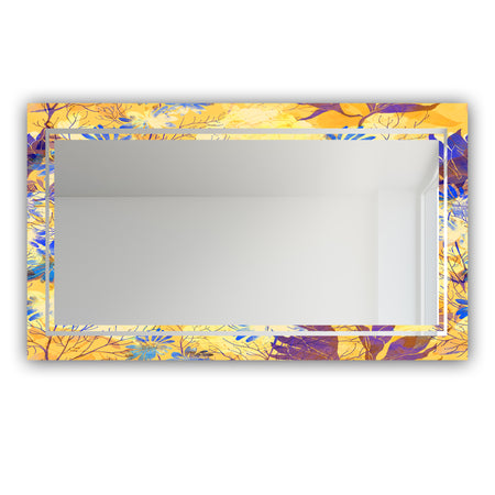 Imprints Flowers and Herb Pattern 2 - Glam Mirror - Modern Vanity Mirror