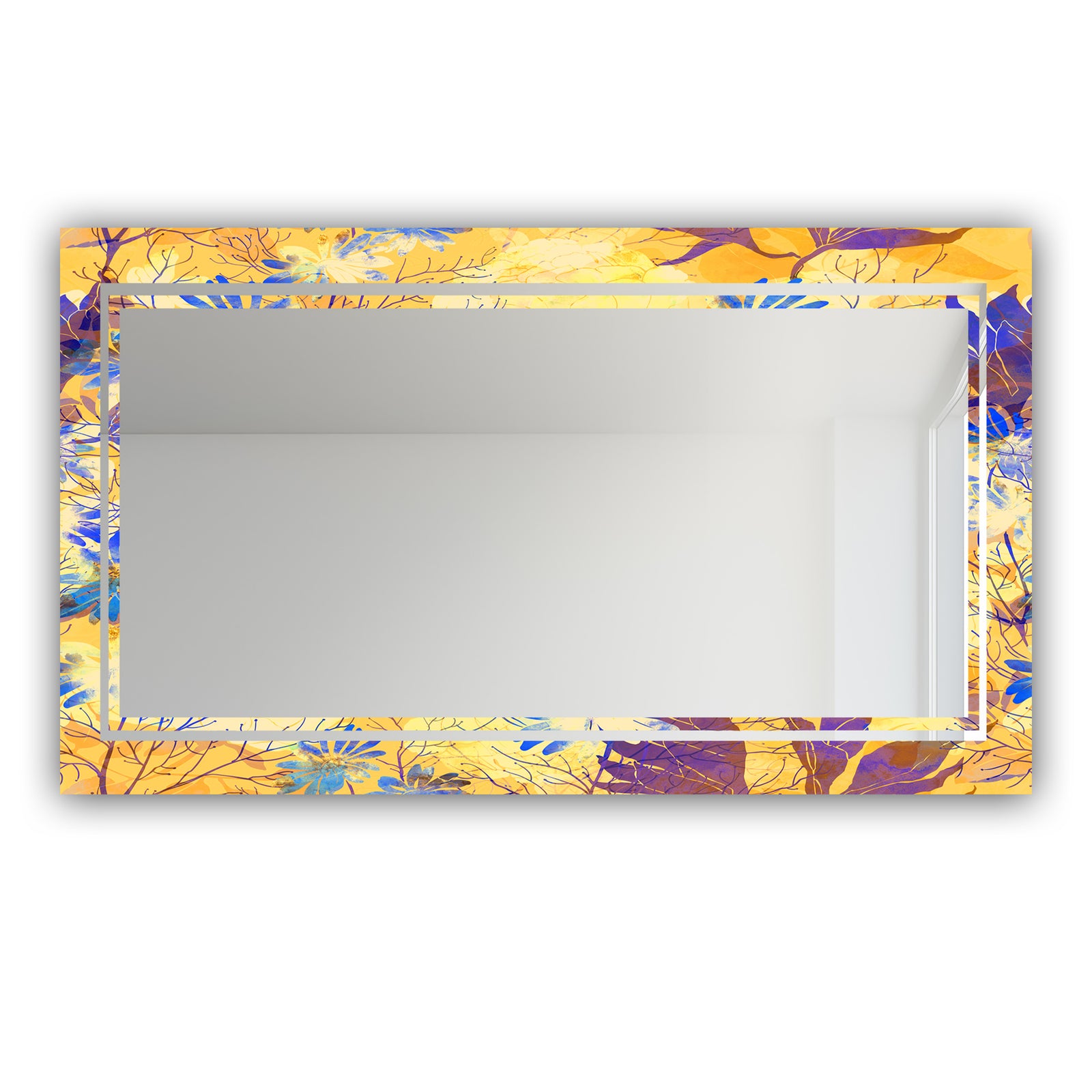 Imprints Flowers and Herb Pattern 2 - Glam Mirror - Modern Vanity Mirror