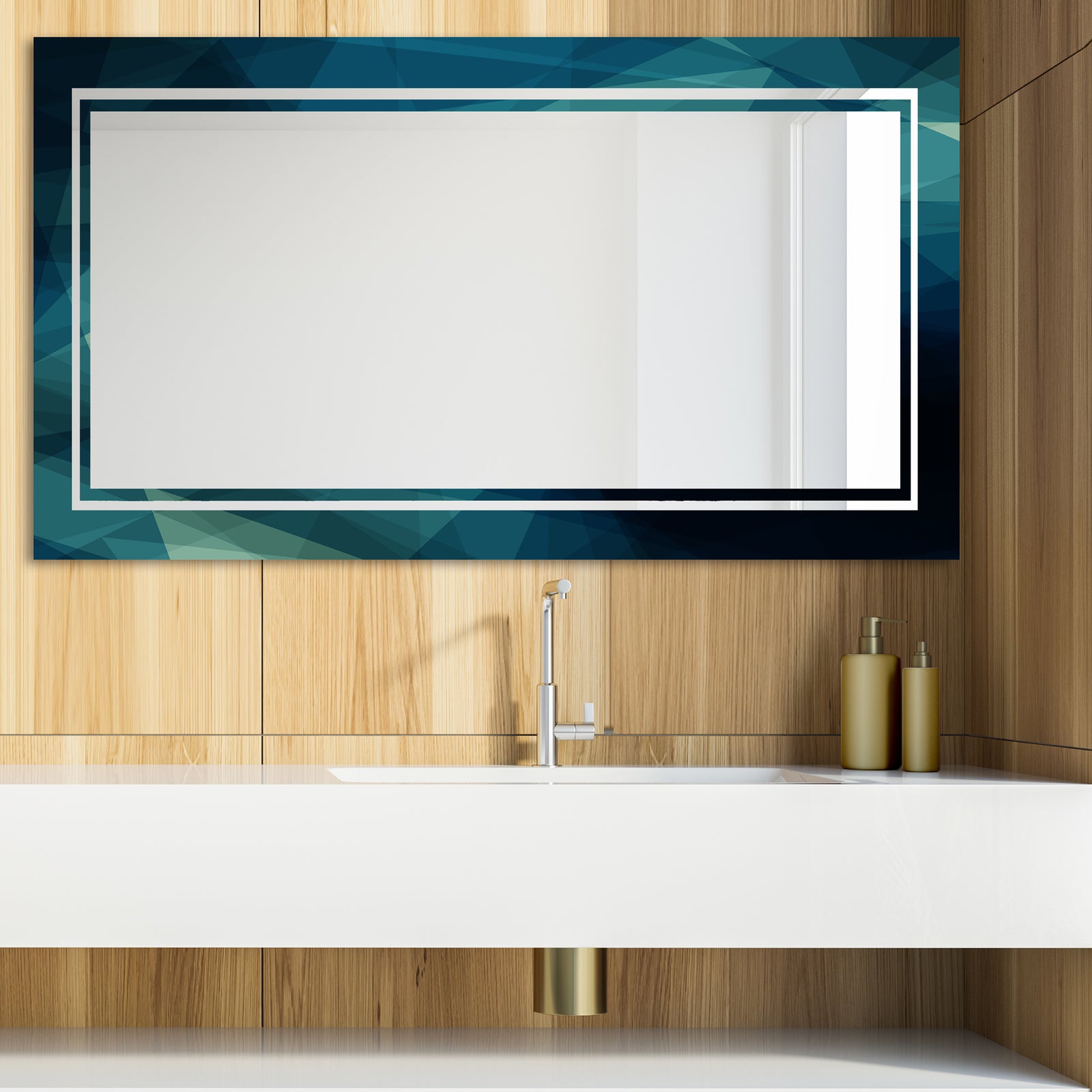 Shades Of Blue 3 - Glam Mirror - Modern Vanity Mirror