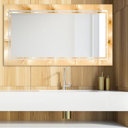 Leather Print VI - Glam Mirror - Modern Vanity Mirror