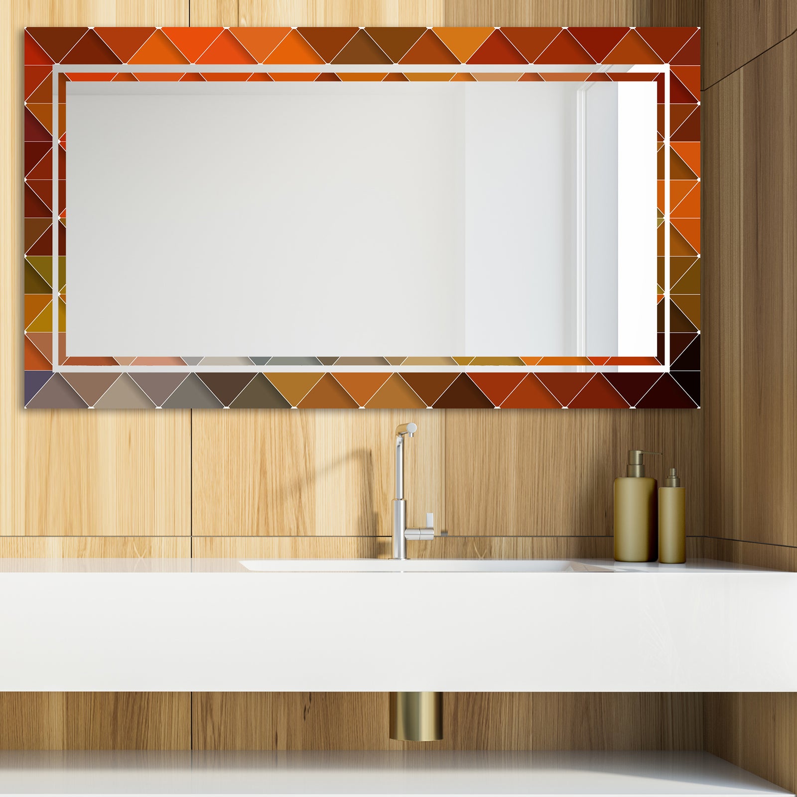 Triangular Colourfields 39 - Glam Mirror - Modern Vanity Mirror