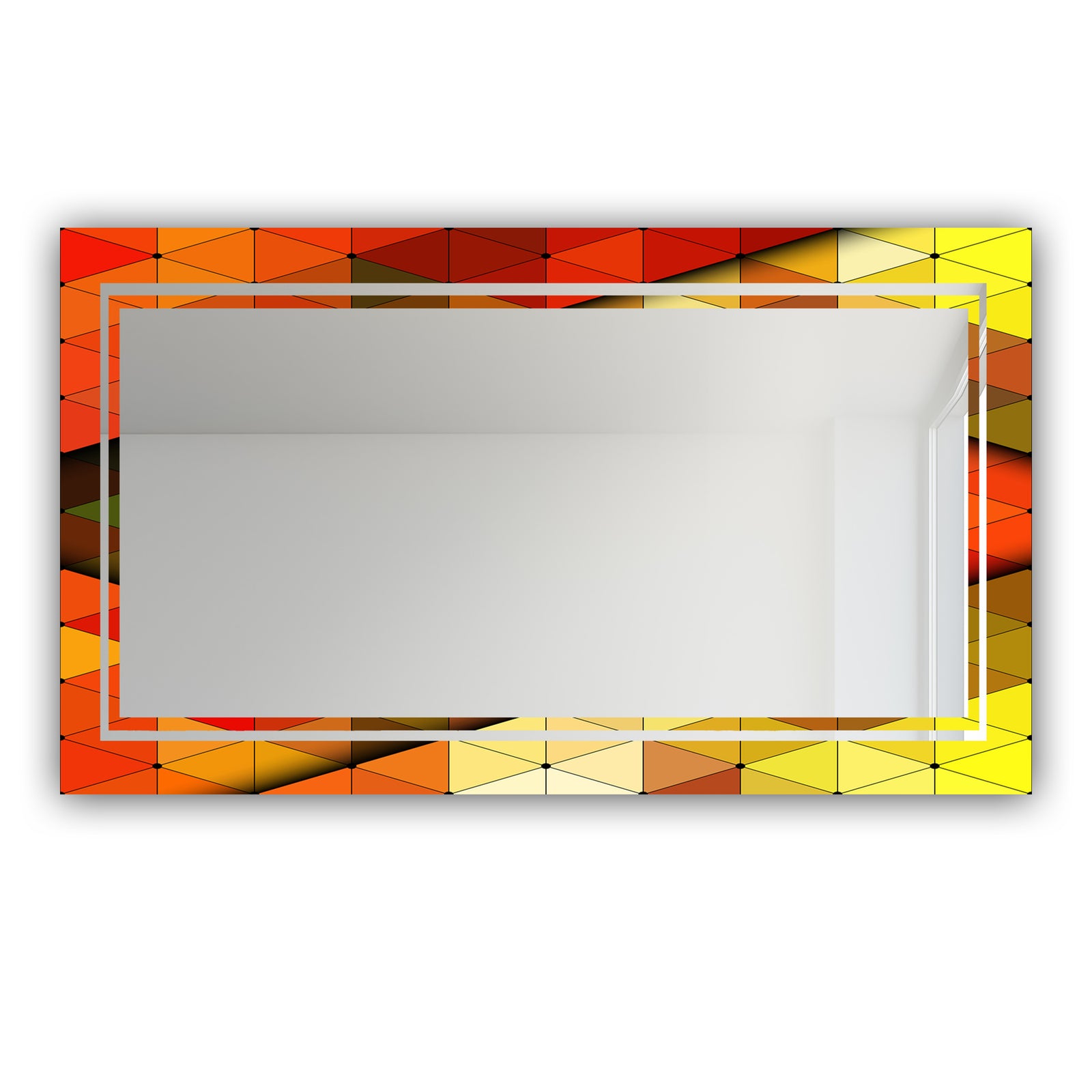Triangular Colourfields 41 - Glam Mirror - Modern Vanity Mirror
