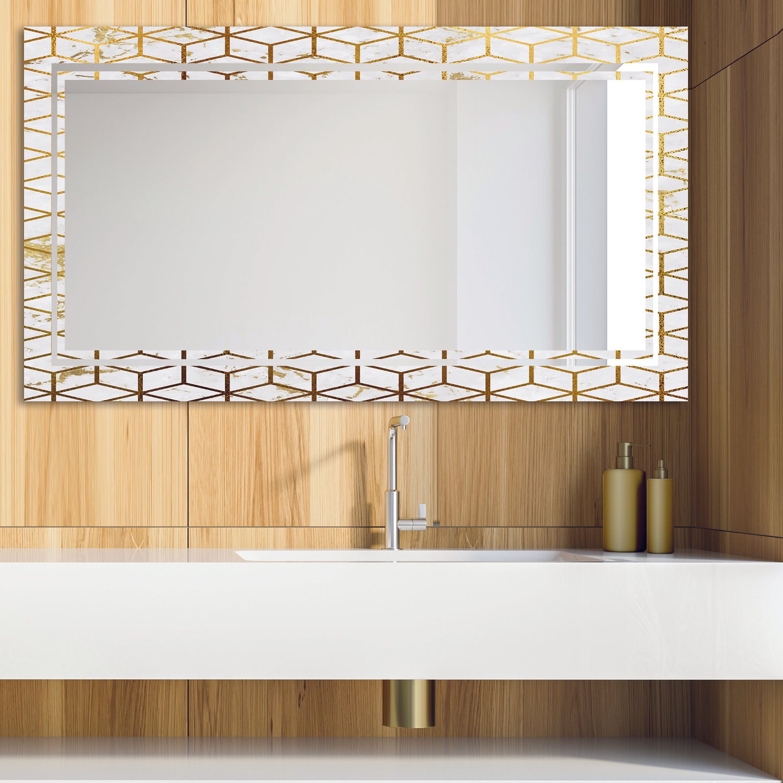 Capital Gold Honeycomb 14 - Glam Mirror - Modern Vanity Mirror