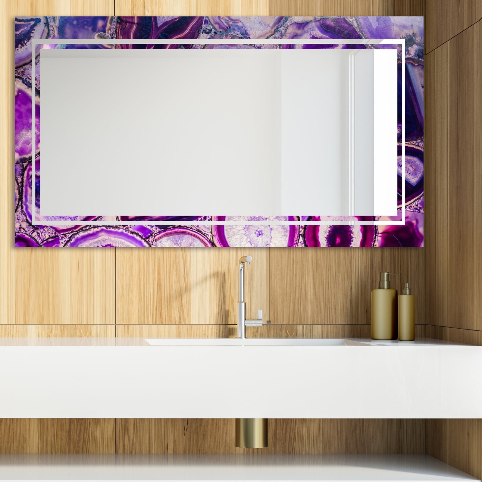 Marbled Geode 21 - Glam Mirror - Modern Vanity Mirror