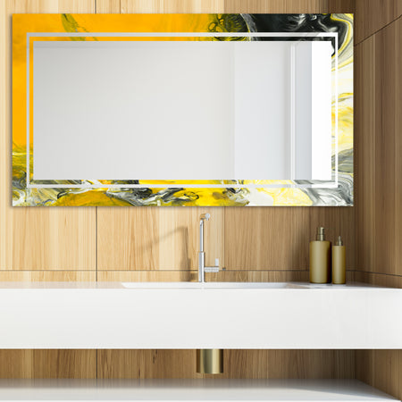 Marbled Yellow 15 - Glam Mirror - Modern Vanity Mirror