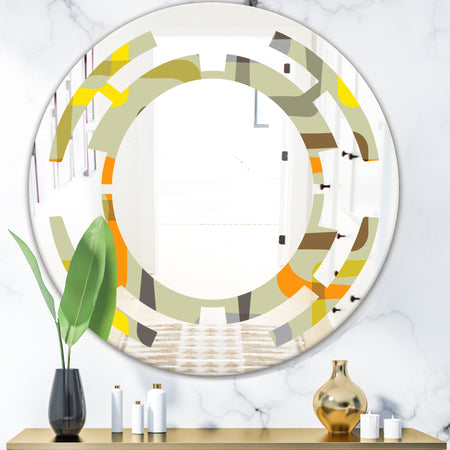 Retro Square Design VII - Modern Round or Oval Wall Mirror - Space