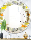 Retro Square Design VII - Modern Round or Oval Wall Mirror - Leaves