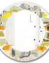 Retro Square Design VII - Modern Round or Oval Wall Mirror - Leaves