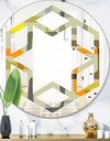 Retro Square Design VII - Modern Round or Oval Wall Mirror - Hexagon Star