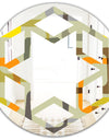 Retro Square Design VII - Modern Round or Oval Wall Mirror - Hexagon Star