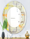 Retro Square Design VII - Modern Round or Oval Wall Mirror - Wave