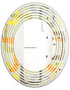 Retro Square Design VII - Modern Round or Oval Wall Mirror - Wave