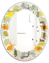 Retro Square Design VII - Modern Round or Oval Wall Mirror - Leaves