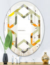 Retro Square Design VII - Modern Round or Oval Wall Mirror - Hexagon Star