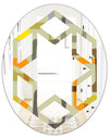 Retro Square Design VII - Modern Round or Oval Wall Mirror - Hexagon Star