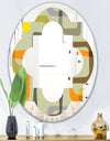 Retro Square Design VII - Modern Round or Oval Wall Mirror - Quatrefoil