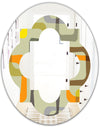 Retro Square Design VII - Modern Round or Oval Wall Mirror - Quatrefoil